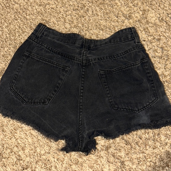 Black Denim Shorts - Picture 2 of 3